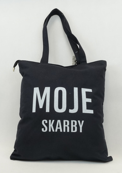 Torba na zakupy czarna "MOJE SKARBY"