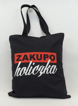 Torba na zakupy czarna "ZAKUPO-holiczka"