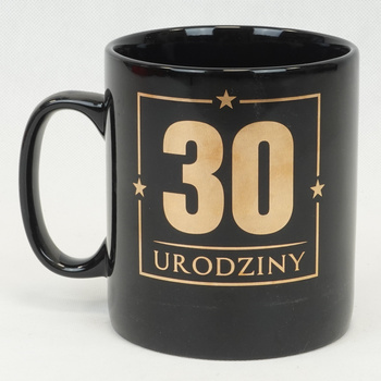 Kubek Happy Birthday 30 urodziny czarny